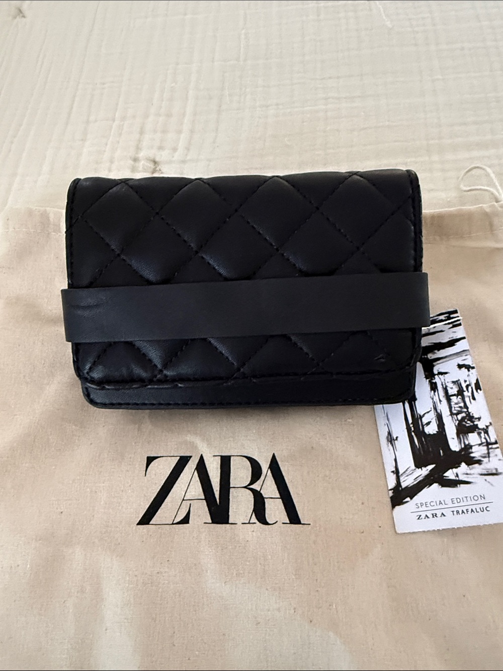 Zara Black Quilted Women's Belt Bag